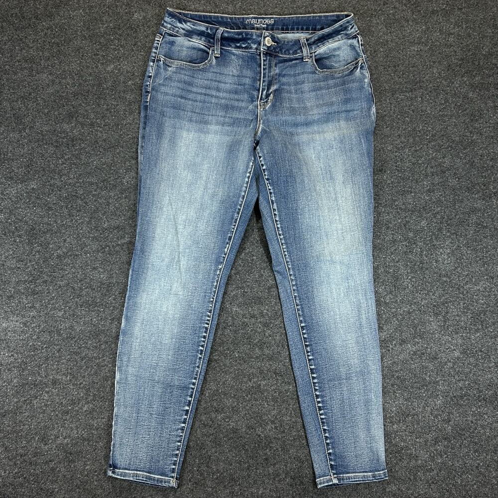 Maurices Mid Rise Skinny Ankle Jeans Womens Large Reg Stretch Casual Denim Pants